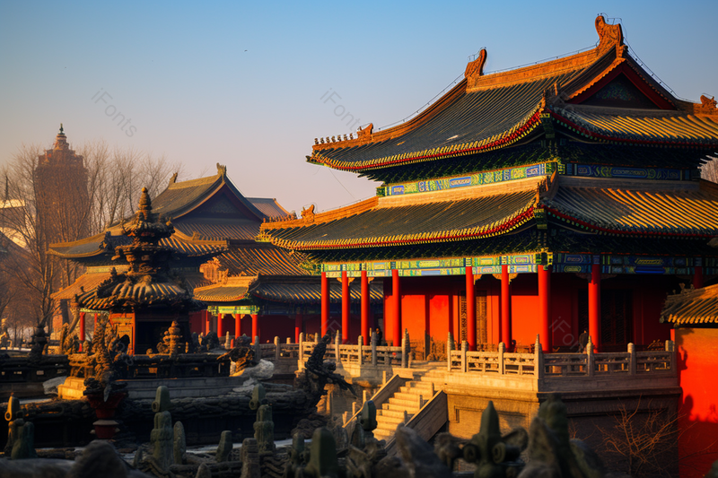 旅游打卡地古代青砖琉璃瓦建筑实拍,高清,摄影图,摄影图片,图片大全,摄影图免费下载